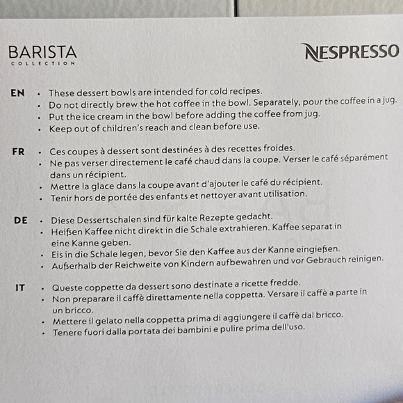 NWT Nespresso Set of 2 Affogato Bowls - Picture 7 of 9